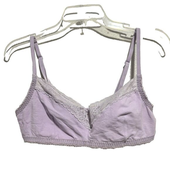 Savage x Fenty lilac purple unlined wirefree adjustable bra bralette size L EUC - Picture 2 of 8